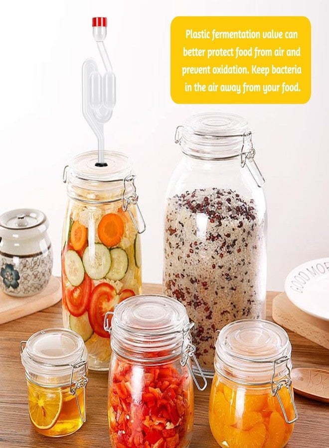 GODSDWARES قفل هوائي للتخمير، طقم صنع النبيذ المنزلي، طقم صنع النبيذ مع صمام تهوية على شكل حرف S، يناسب فتحات قوارير التخمير القياسية ومرطبانات ماسون - Image 2